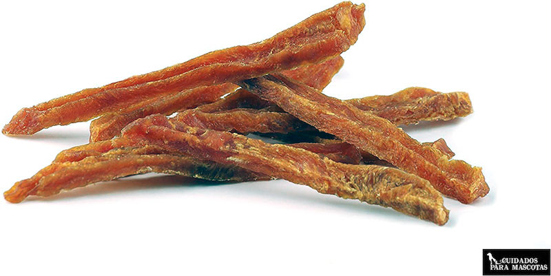 Tiras de pollo seco snack